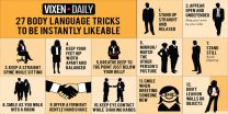 27 Body Language Tricks To Be Instantly Likeable: Infographic